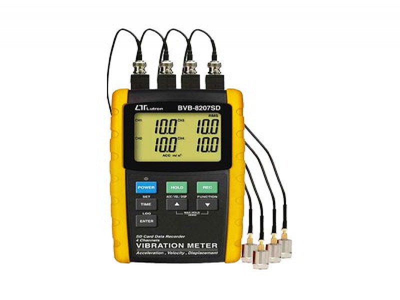 لرزش سنج 4 کاناله دارای کارت حافظه برند LUTRON مدل BVB-8207SD0