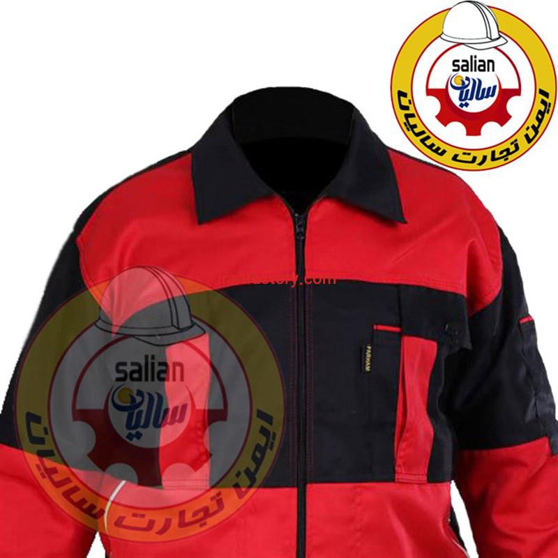 لباس کار سیلوری مشکی قرمز1