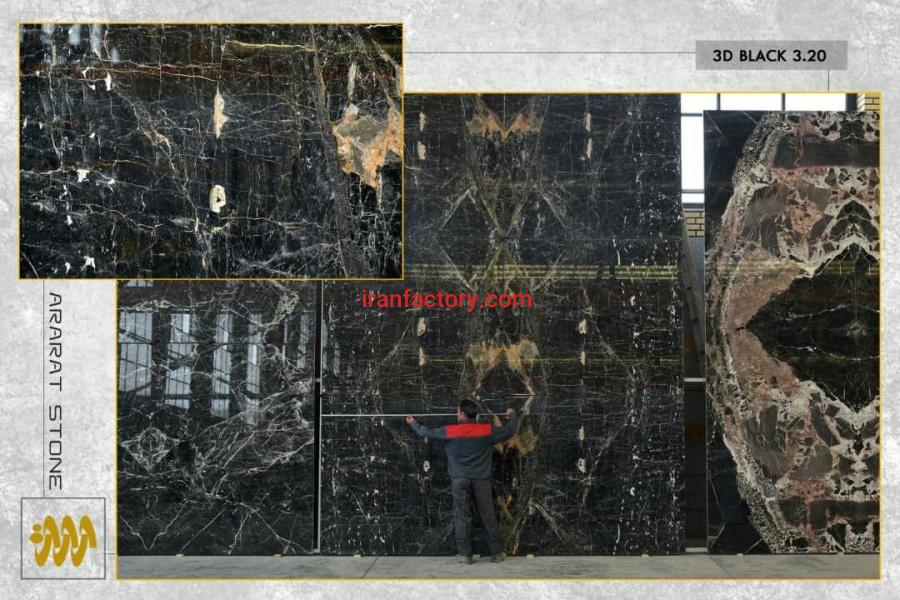 فروش سنگ اسلب مرمریت تیری دی بلک 3D Blak0
