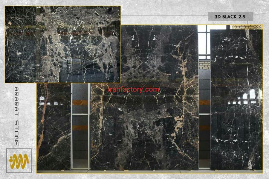 فروش سنگ اسلب مرمریت تیری دی بلک 3D Blak0