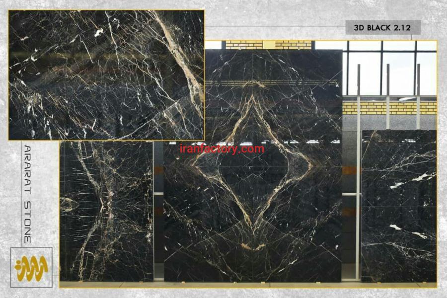 فروش سنگ اسلب مرمریت تیری دی بلک 3D Blak0