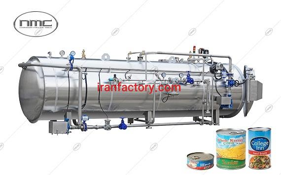 دستگاه اتوکلاو افقی تمام اتوماتیک ویژه قوطی های کنسرو و شیشه جار مدل KPT 7501