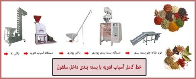 فروش خط کامل اسیاب ادویه یا بسته بندی داخل سلفون0