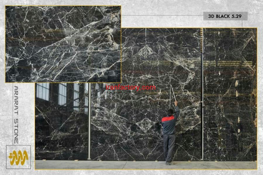 فروش اسلب مرمریت تیری دی بلک 3D Blak0