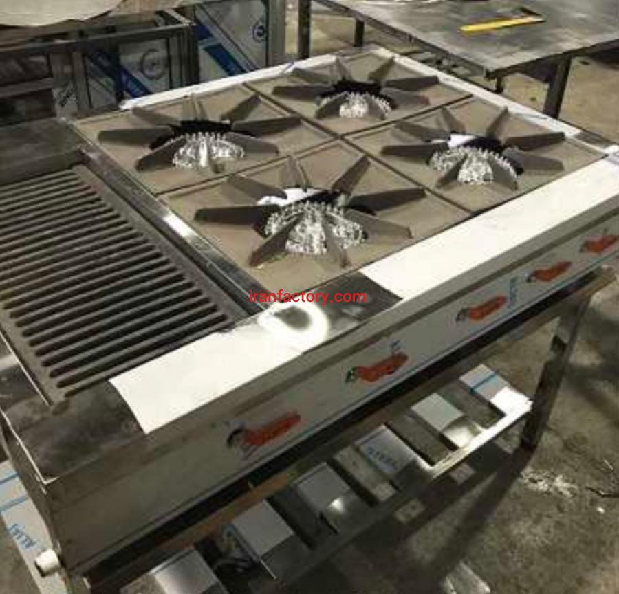 تولید اجاق گاز صنعتی دارای گریل شرکت استیل پخت در تهران0