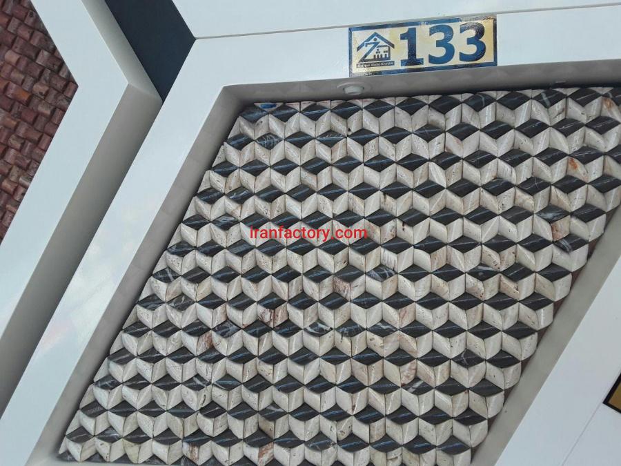 سنگ آنتیک حصیری ستاره ای سفید مشکی آنتیک سنگ خشتی0