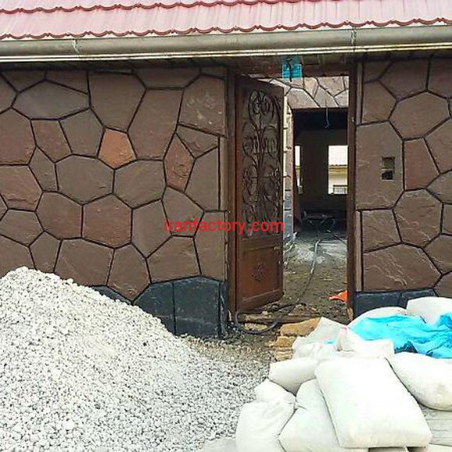 سنگ کاری سنگ لاشه اجرای دیوار ویلا2