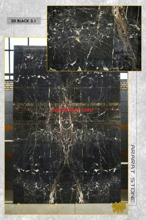 فروش سنگ اسلب مرمریت تیری دی بلک 3D Blak0