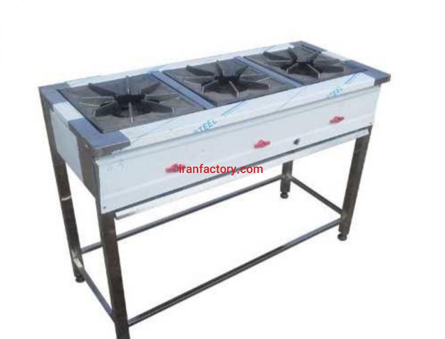 تولید اجاق سه شعله خورشت پزی خطی شرکت استیل پخت در تهران0