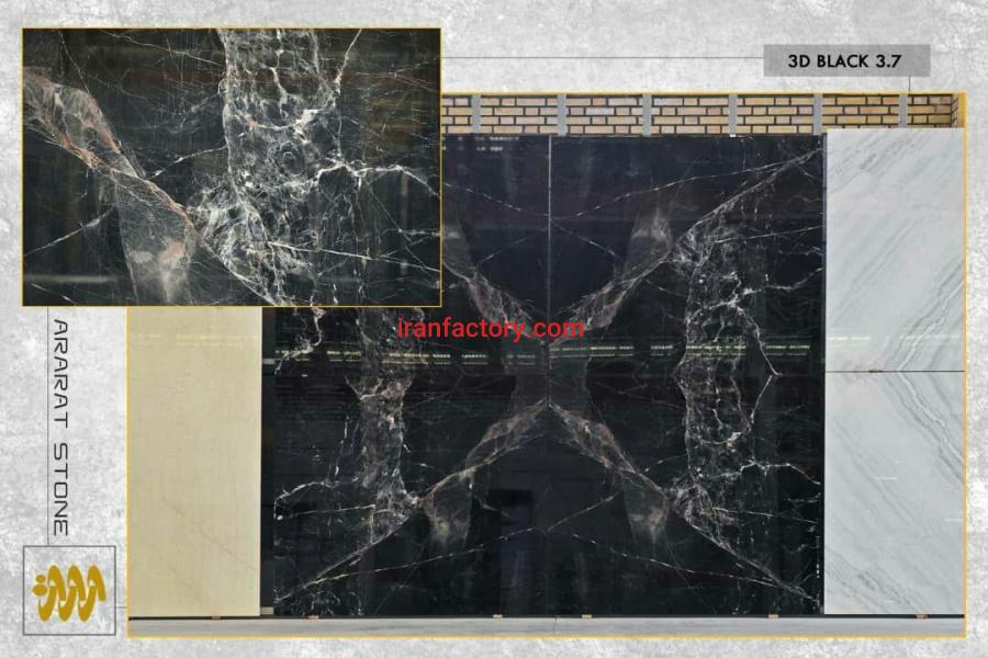 فروش سنگ اسلب مرمریت تیری دی بلک 3D Blak0