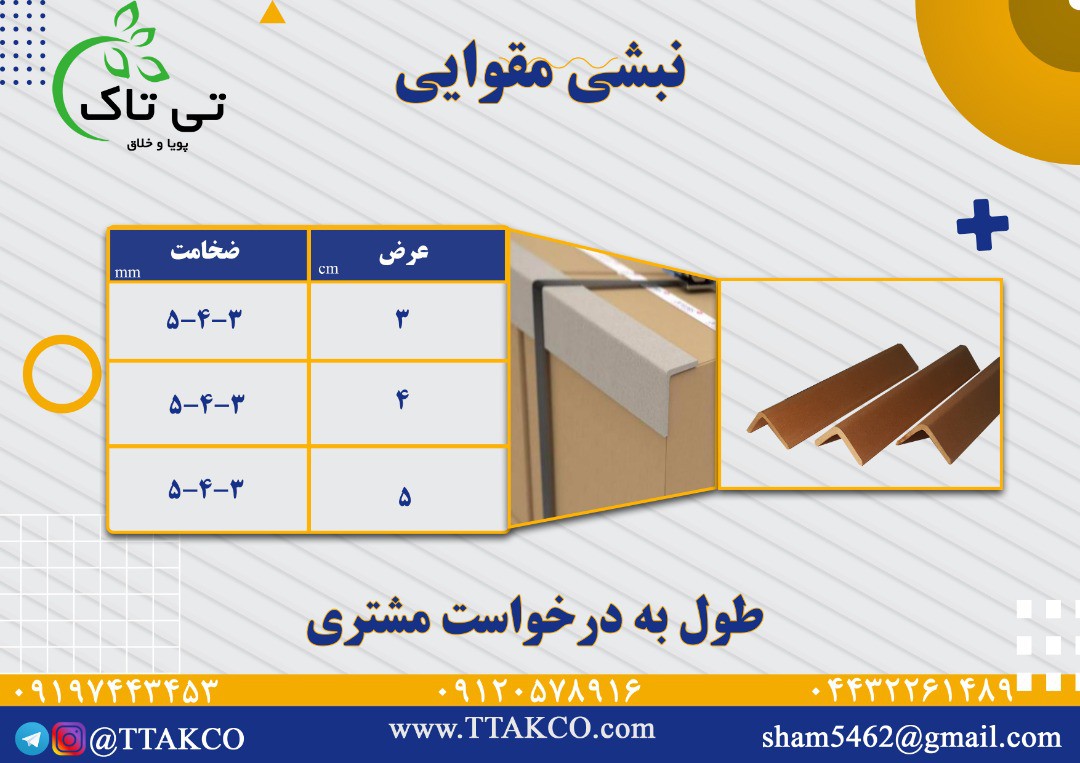 تولید نبشی بسته بندی