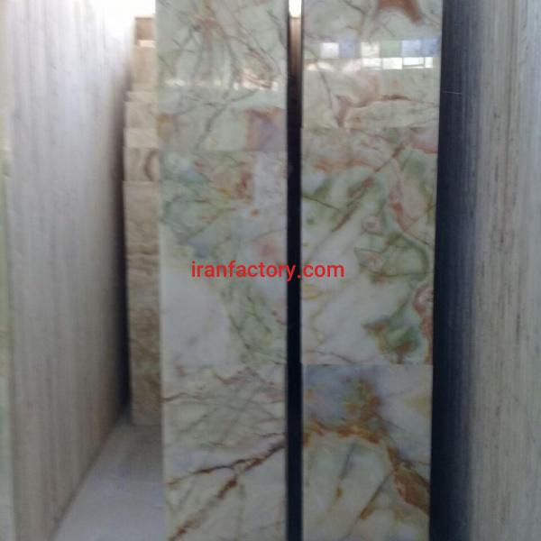مرمر سفید مغز پسته ای سنگبری الوان