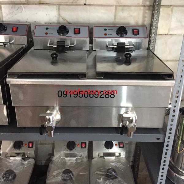 سرخ کن برقی شیر تخلیه دار صنعتی رومیزی