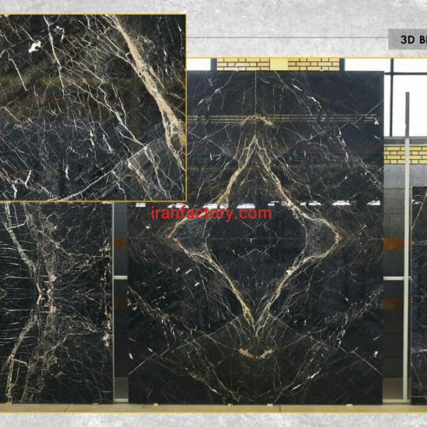 فروش سنگ اسلب مرمریت تیری دی بلک 3D Blak