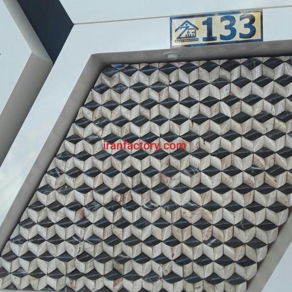 سنگ آنتیک حصیری ستاره ای سفید مشکی آنتیک ‌سنگ ‌خشتی