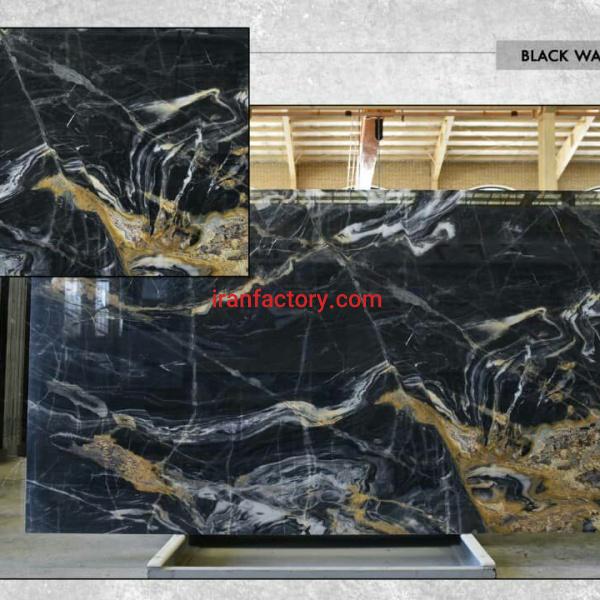 فروش سنگ اسلب مرمریت بلک ویو طلائی Black wave