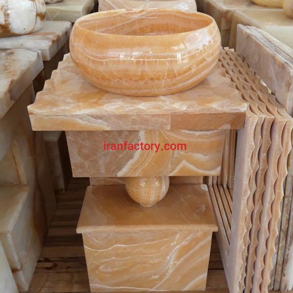 روشوئی گوی مرمر پرتقالی آنتیک سنگ خشتی