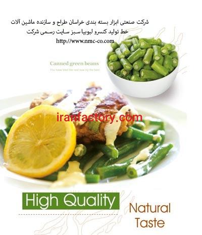 ماشین آلات خط تولید , و فرآوری و بسته بندی کنسرو لوبیا سبز