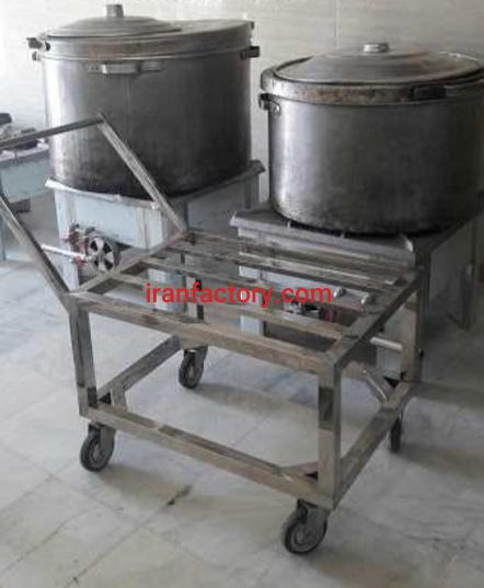 تولید گاری استیل حمل دیگ و بار شرکت استیل پخت در تهران